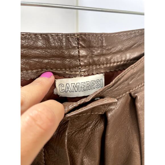 Cameresi Vintage Brown Leather Pants - Picture 3 of 10